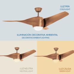 Ventilador de Techo LED Madera Fanton  CCT