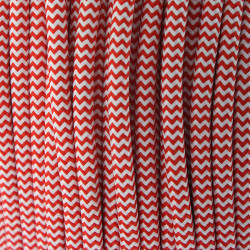 Cable Textil Rojo/Blanco - 25 Metros - DSC