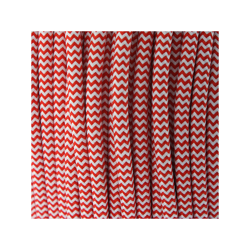 Cable Textil Rojo/Blanco - 25 Metros - DSC