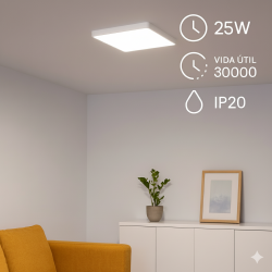 Panel de Superficie Serie Slim Cuadrado 25W  3000K