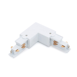 Conector tipo L para carril trifásico  Blanco