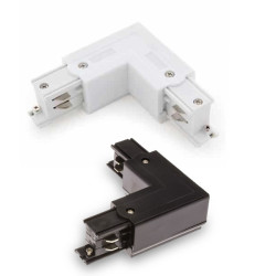 Conector tipo L para carril trifásico  Negro
