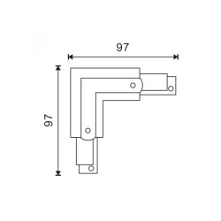 Conector tipo L para carril trifásico  Negro