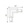 Conector tipo L para carril trifásico  Negro