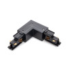 Conector tipo L para carril trifásico  Negro