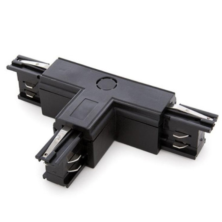Conector tipo T para carril trifásico  Negro