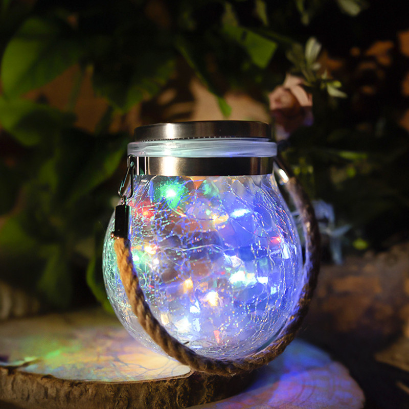 Solar LED SphereGlass Vintage RGB exterior  RGB
