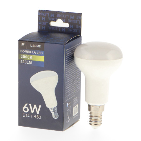 Bombilla LED E14 R50 6W  6500K