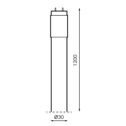 Tubo LED T8 1200 mm Stak 18W Cristal Conexión Un Lateral  4500K