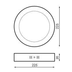 Panel de Superficie Serie Slim Niquel Circular 20W - DSC  4000K
