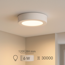 Panel de Superficie Serie Slim Circular 6W  3000K