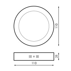 Panel de Superficie Serie Slim Circular 6W  4500K