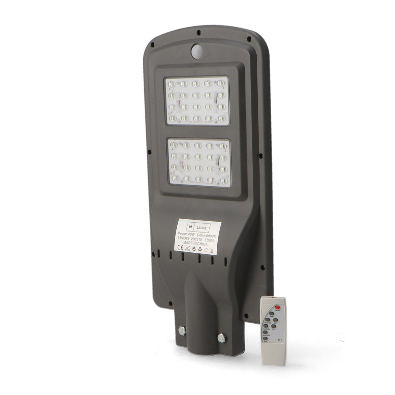 Farola Solar LED para Alumbrado Público 40W con Sensor - DSC  6000K