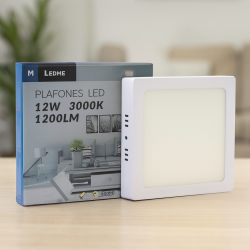 Panel de Superficie Serie Slim Cuadrado 12W  6000K