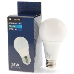 Bombilla LED E27 A70 15W  4500K