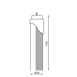 Tubo de LED T8 1200 mm Ekran 20W Verde Conexión Un Lateral  Verde