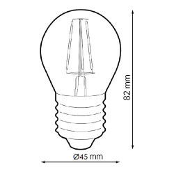 Bombilla LED Filamento E27 G45 4W Ámbar  2300K