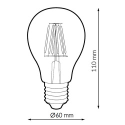 Bombilla LED Filamento E27 A60 4W Ámbar  2300K