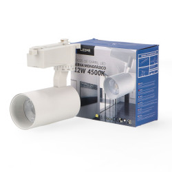 Foco LED para carril Blanco Berna 12W Monofásico - DSC  4500K