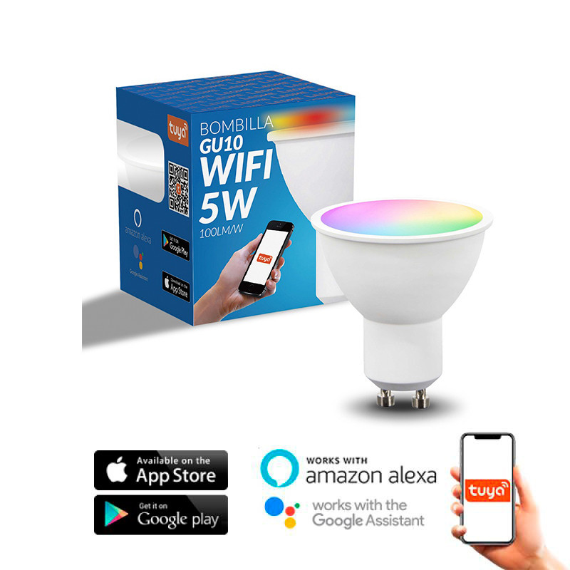 Bombilla LED SmartHome GU10 5W  RGB+CCT