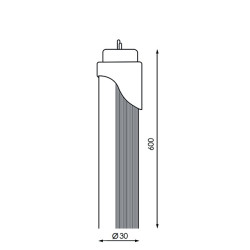 Tubo de LED T8 600 mm Ekran 10W Conexión Un Lateral  6000K