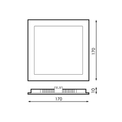 Panel LED Cuadrado Serie Slim 12W  4500K