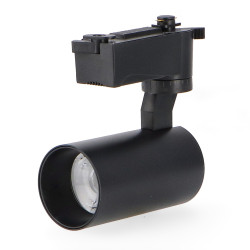 Foco LED para carril Negro Berna 12W Monofásico - DSC  3000K
