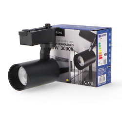 Foco LED para carril Negro Berna 12W Monofásico - DSC  3000K