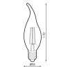Bombilla LED Filamento E14 C35 Punta  4W Ámbar  2300K