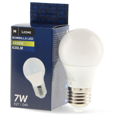 Bombilla LED E27 G45 7W  3000K