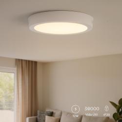 Panel de Superficie Serie Slim Circular 12W  6000K