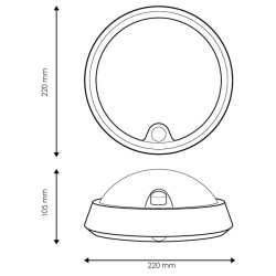 Aplique LED con Sensor Movimiento Sphere 12W PIR 360º IP54 - DSC  6000K