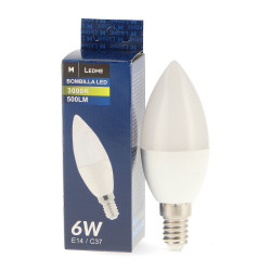 Bombilla LED C37 E14 6W  6000K