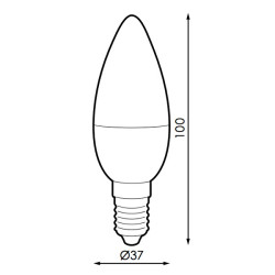 Bombilla LED C37 E14 6W  4500K