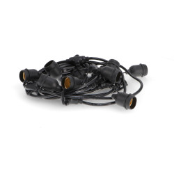 Guirnalda de 10 casquillos E27 5M Exterior IP65 cable eléctrico