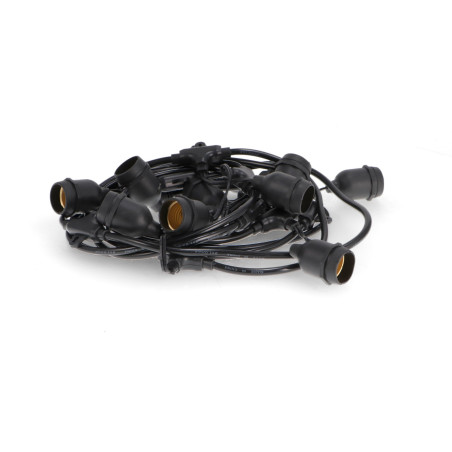Guirnalda de 10 casquillos E27 5M Exterior IP65 cable eléctrico