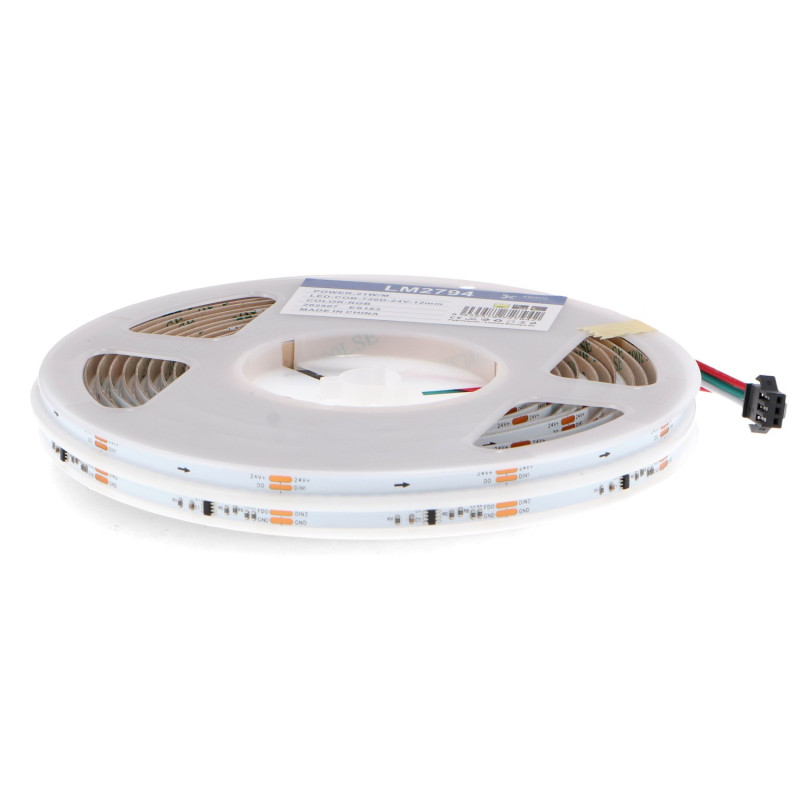 Tira Led Digital 24V Cob Tips Ip20 RGB 21W/m – 5 Metros  RGBIC
