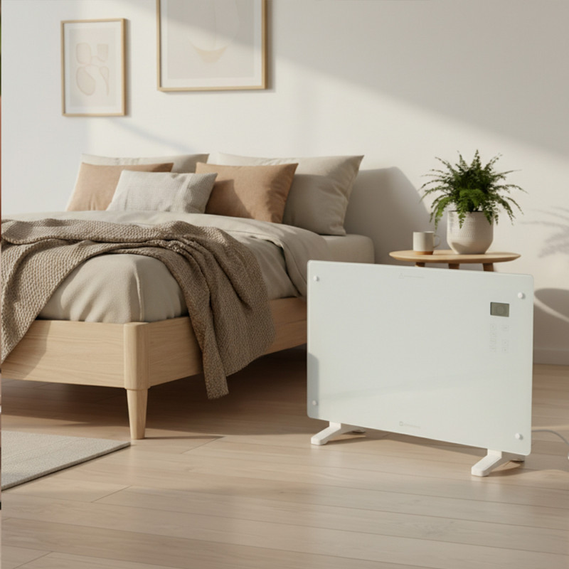 Radiador Convector Eléctrico White Glass 2000W
