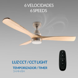 Ventilador de techo LED Nickel Wood - DSC  CCT