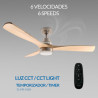 Ventilador de techo LED Nickel Wood - DSC  CCT