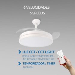 Ventilador de techo LED Herben 68W Ø107 cm - DSC  CCT