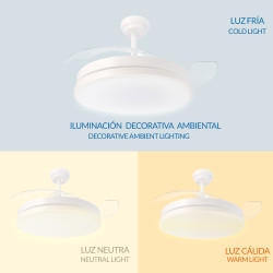 Ventilador de techo LED Herben 68W Ø107 cm - DSC  CCT