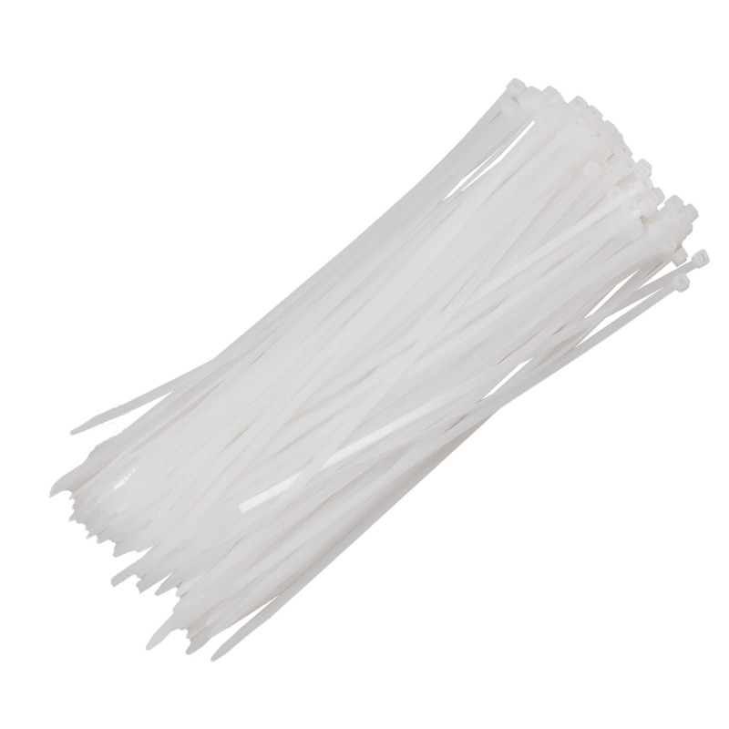 Bolsa 100 pcs bridas blancas 100% nylon  4.8X250 mm