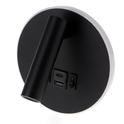 Aplique de pared Led orientable Black Round 10W  4000K