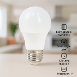 Bombilla LED E27 A60 10W  6500K