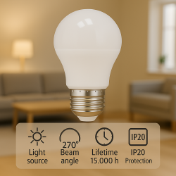 Bombilla LED E27 A55 8W  6500K