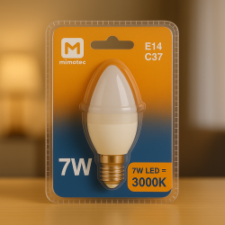 Bombilla LED E14 C37 7W  3000K