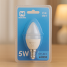 Bombilla LED  E14 C37 5W  4000K