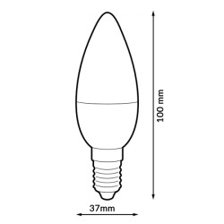 Bombilla LED  E14 C37 5W  4000K