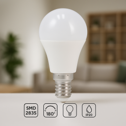 Bombilla LED E14 G45 9W  3000K